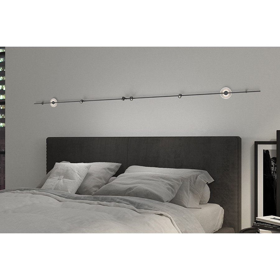 Sonneman - Suspenders 72" 2-Bar Linear Wall-Mounted with Mezzaluna Luminaires, Precise Bar-Mounted Aimable Cylinders