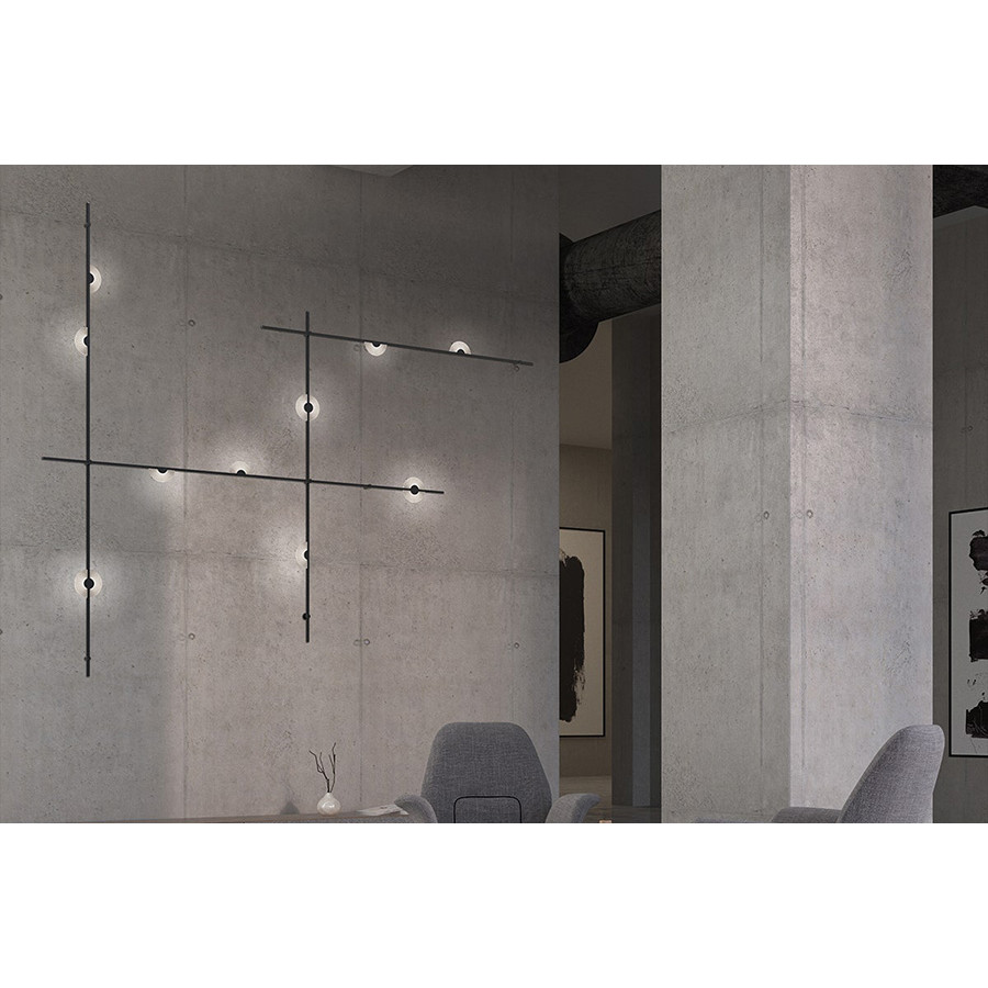 Sonneman - Suspenders 4-Bar Wall-Mounted with Mezzaluna Luminaires