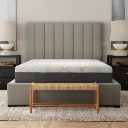 South Bay 12" Medium Copper Gel Infused Split Head King Premium Memory Foam Mattress and Model P Adjustable Bed Base