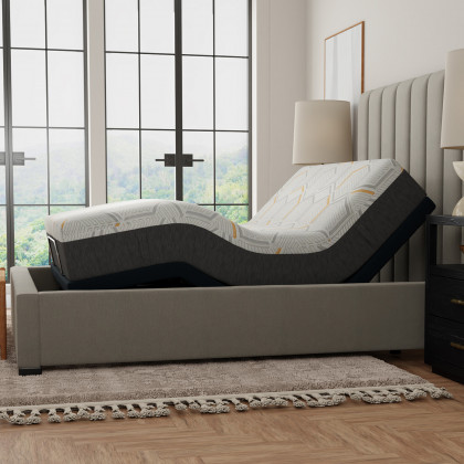 South Bay 12" Medium Copper Gel Infused Full Premium Memory Foam Mattress and Model H Adjustable Bed Base