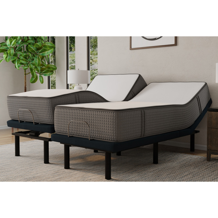 South Bay 12" Soft and Firm Flippable Gel Infused King Split Memory Foam Mattress and Model P Adjustable Bed Base