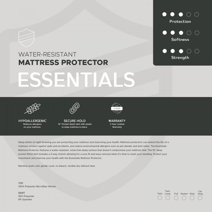 South Bay Essentials Mattress Protector - Cal King Split Size