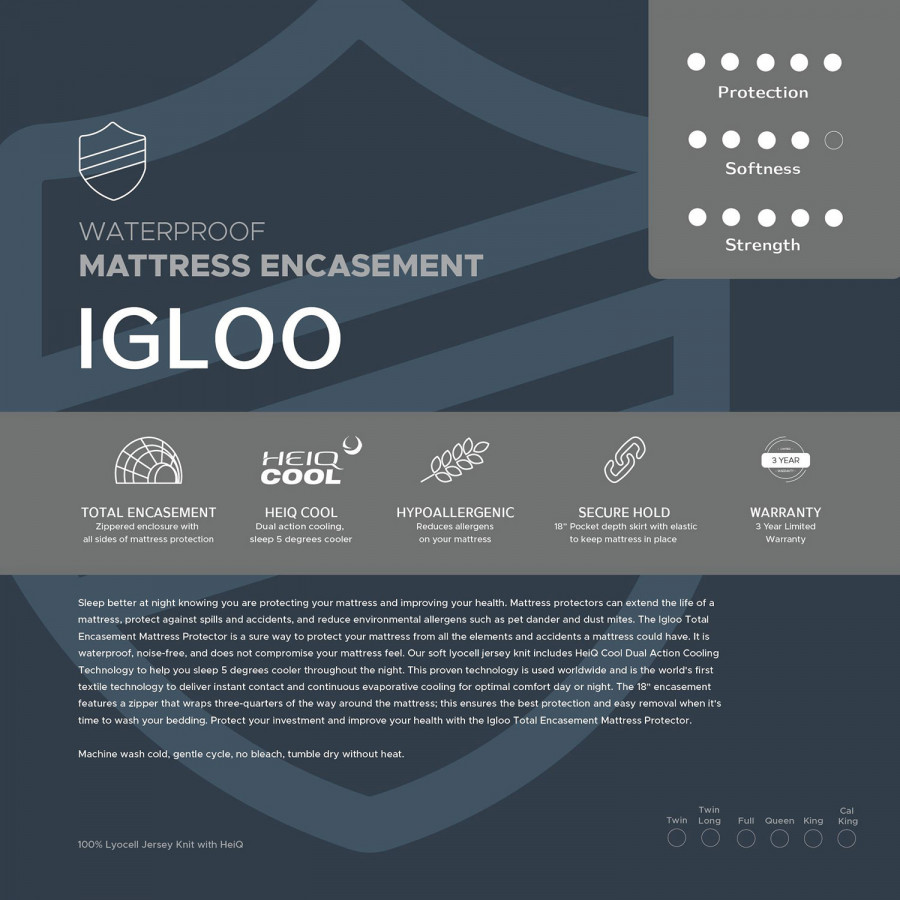 South Bay Igloo Total Encasement Mattress Protector - Queen Size