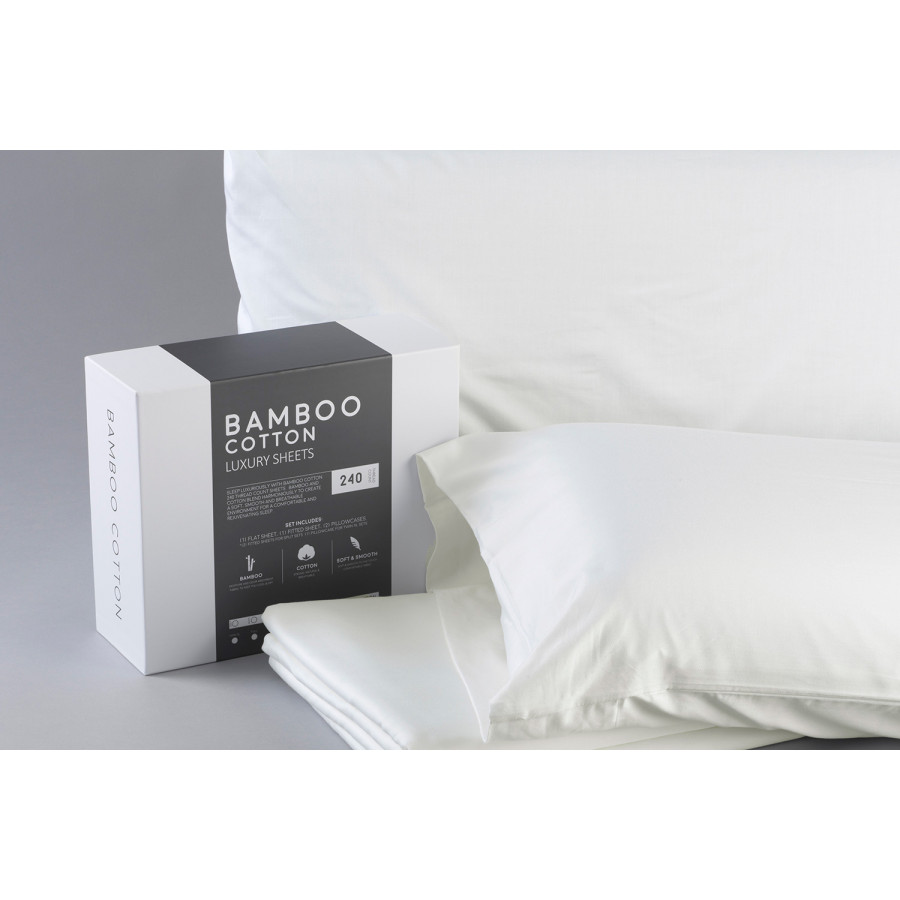 South Bay Bamboo Cotton Sheets - Ivory, King Split Size