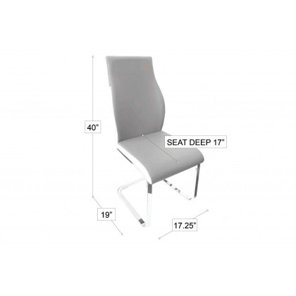 Stanza Crystal Dining Chair - Gray & White