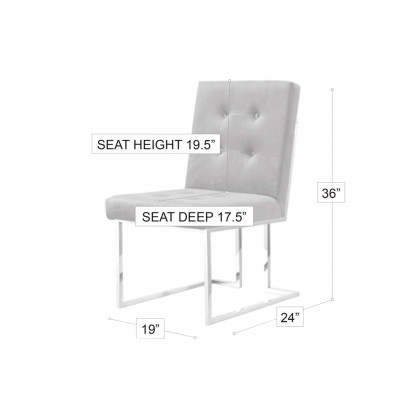Stanza Taylor Velvet Dining Chair - Gray/Silver