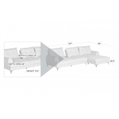 Stanza Alaska Sectional - Gray