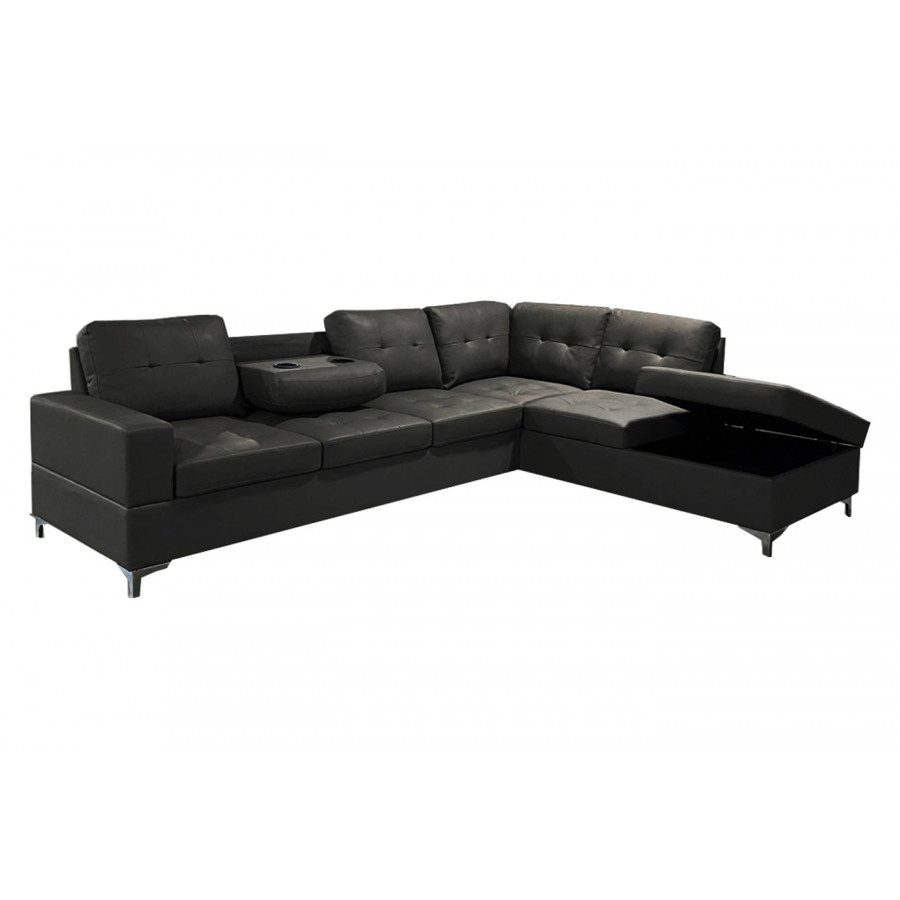 Stanza Antonella Right Facing Sectional - Black