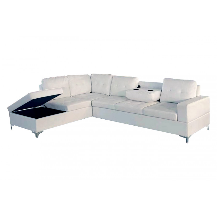 Stanza Antonella Left Facing Sectional - White
