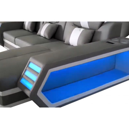 Stanza Boa Left Facing Sectional with LED - Gray
