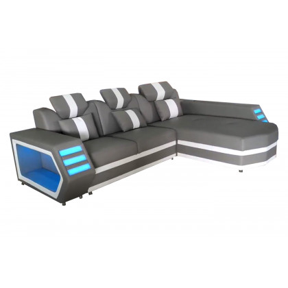 Stanza Boa Left Facing Sectional with LED - Gray
