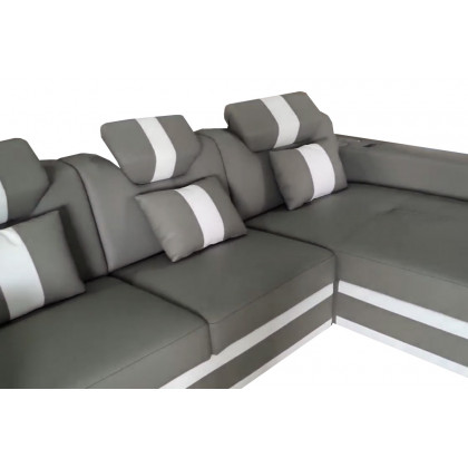 Stanza Boa Left Facing Sectional with LED - Gray
