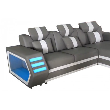 Stanza Boa Left Facing Sectional with LED - Gray