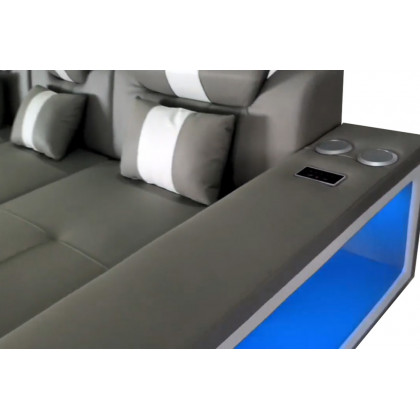 Stanza Boa Left Facing Sectional with LED - Gray