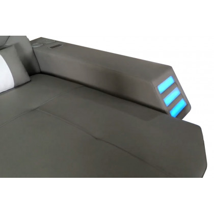 Stanza Boa Left Facing Sectional with LED - Gray