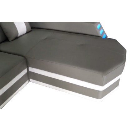 Stanza Boa Left Facing Sectional with LED - Gray