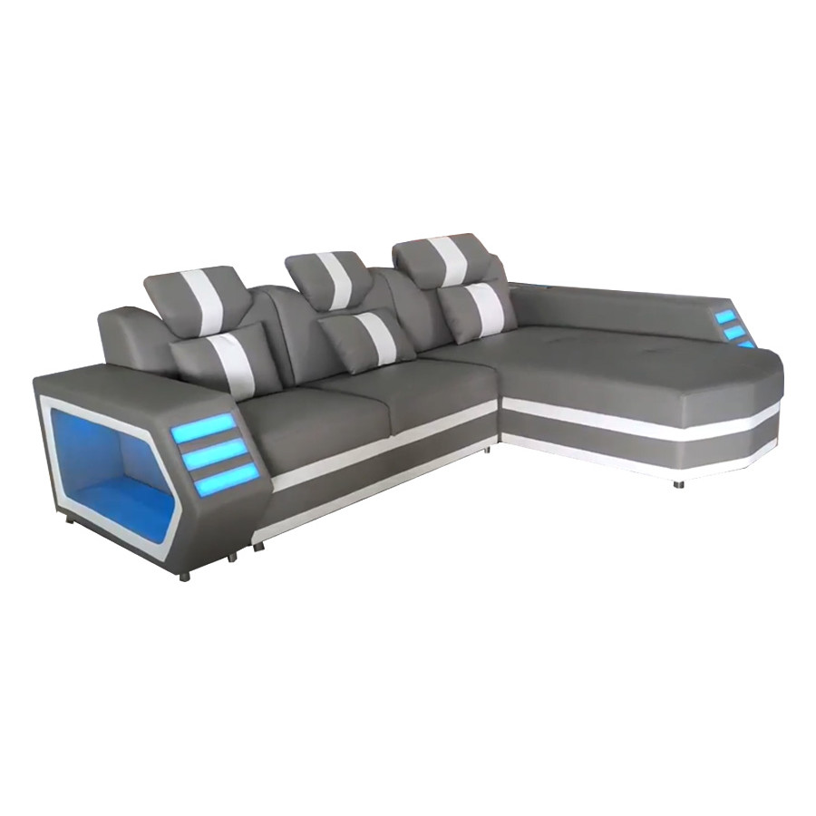 Stanza Boa Right Facing Sectional with LED - Gray