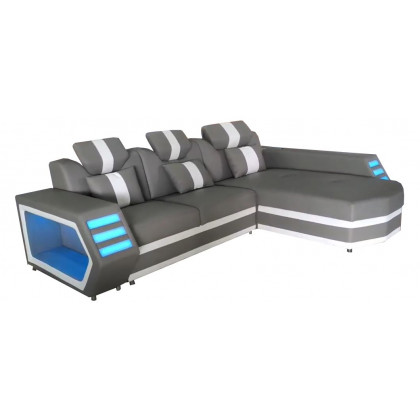 Stanza Boa Right Facing Sectional with LED - Gray
