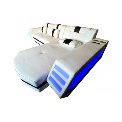 Stanza Boa Right Facing Sectional with LED - White