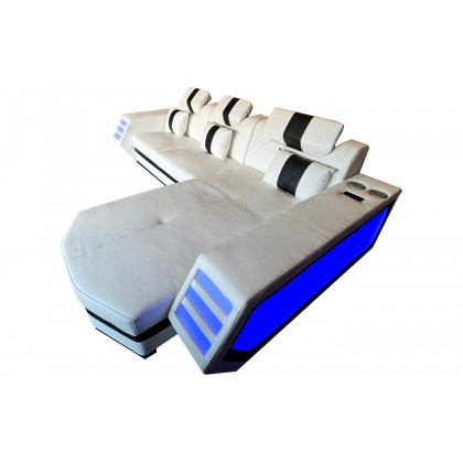 Stanza Boa Right Facing Sectional with LED - White