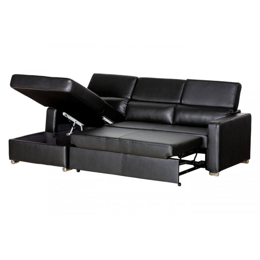 Stanza Kahlil Left Facing Sectional - Black