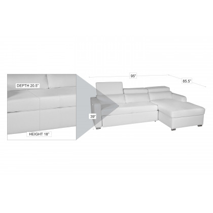 Stanza Kahlil Left Facing Sectional - Black