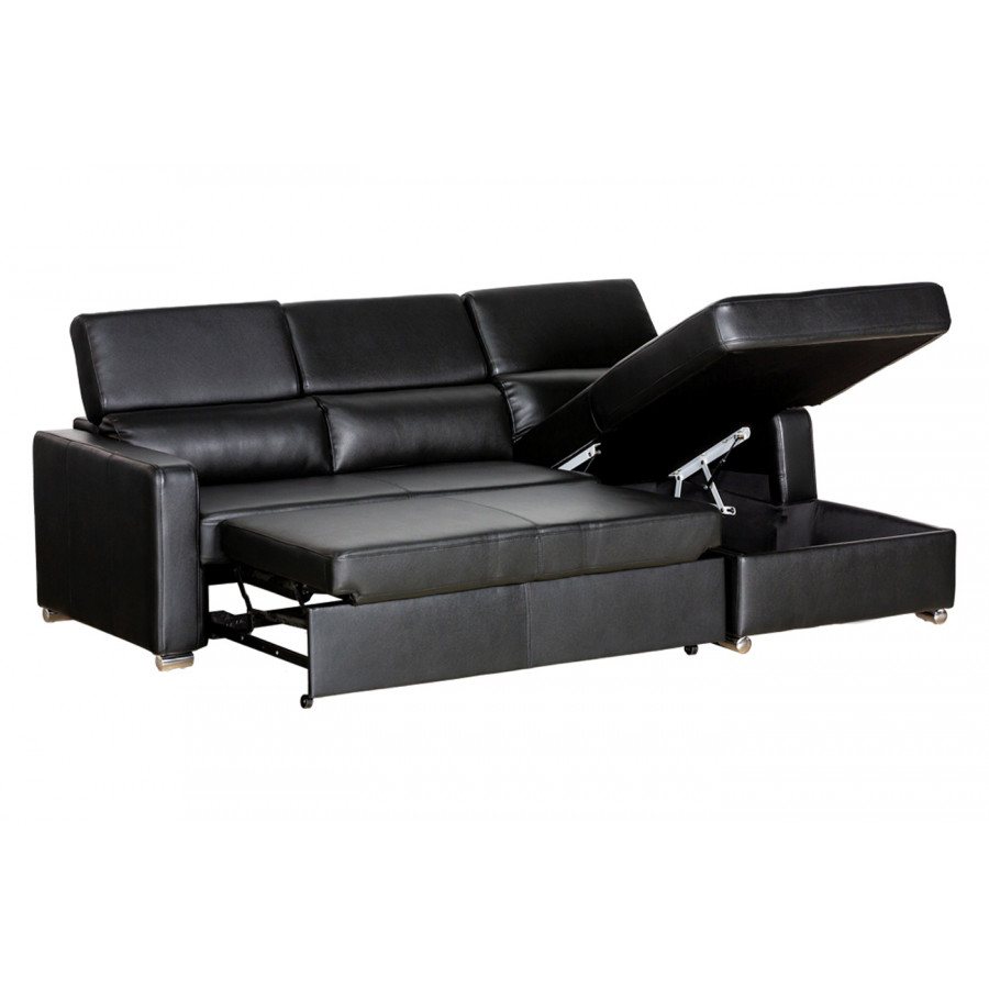 Stanza Kahlil Right Facing Sectional - Black