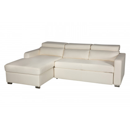Stanza Kahlil Left Facing Sectional - White