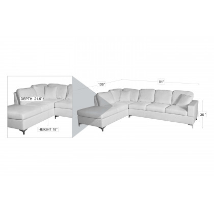 Stanza KIVA Right Facing Sectional - White