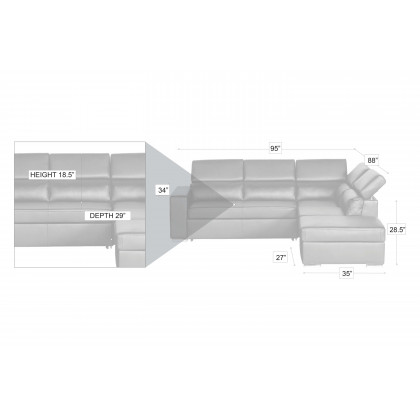 Stanza Klaus Left Facing Sectional - Black