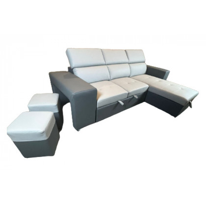 Stanza Milano Reversible Sectional - 2-Tones Gray