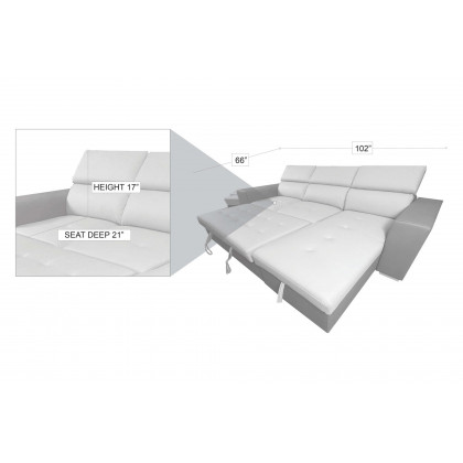 Stanza Milano Reversible Sectional - 2-Tones Gray