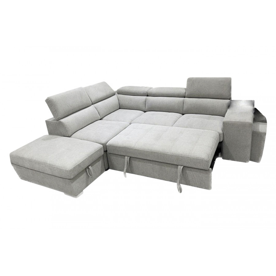 Stanza Positano Left Facing Fabric Sectional - Gray
