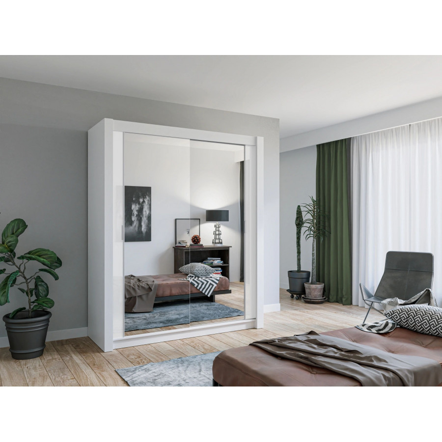 Styles Chico 80" Wardrobe - White, Manufactured Wood