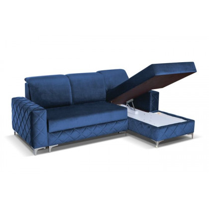 Styles Alfredo Left-Facing Mini Sectional - Blue, Velvet
