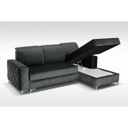 Styles Alfredo Left-Facing Mini Sectional - Gray, Velvet
