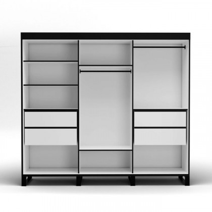 Styles Loft 99" Wardrobe - White, Manufactured Wood