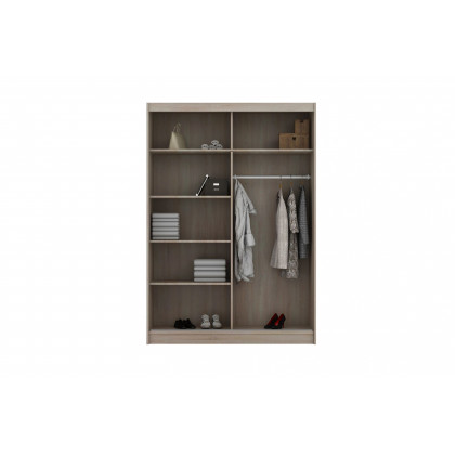 Styles Marika 59" Wardrobe - Black Gloss, Manufactured Wood