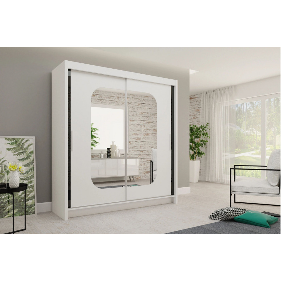 Styles Marika 80" Wardrobe - White Gloss, Manufactured Wood