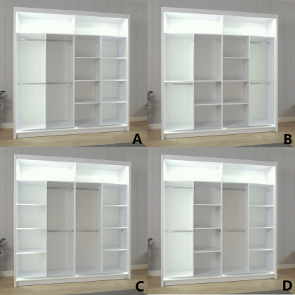 Styles Marika 80" Wardrobe - White Gloss, Manufactured Wood