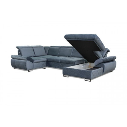 Styles Selly Left-Facing Sectional - Blue, Fabric