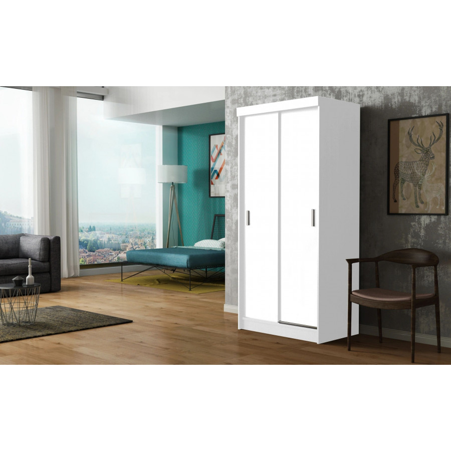 Styles - Simple 36" Wardrobe in White, Manufactured Wood