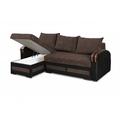 Styles Tommy Sectional - Brown, Velvet
