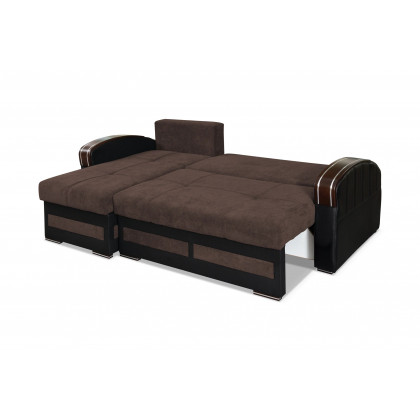 Styles Tommy Sectional - Brown, Velvet
