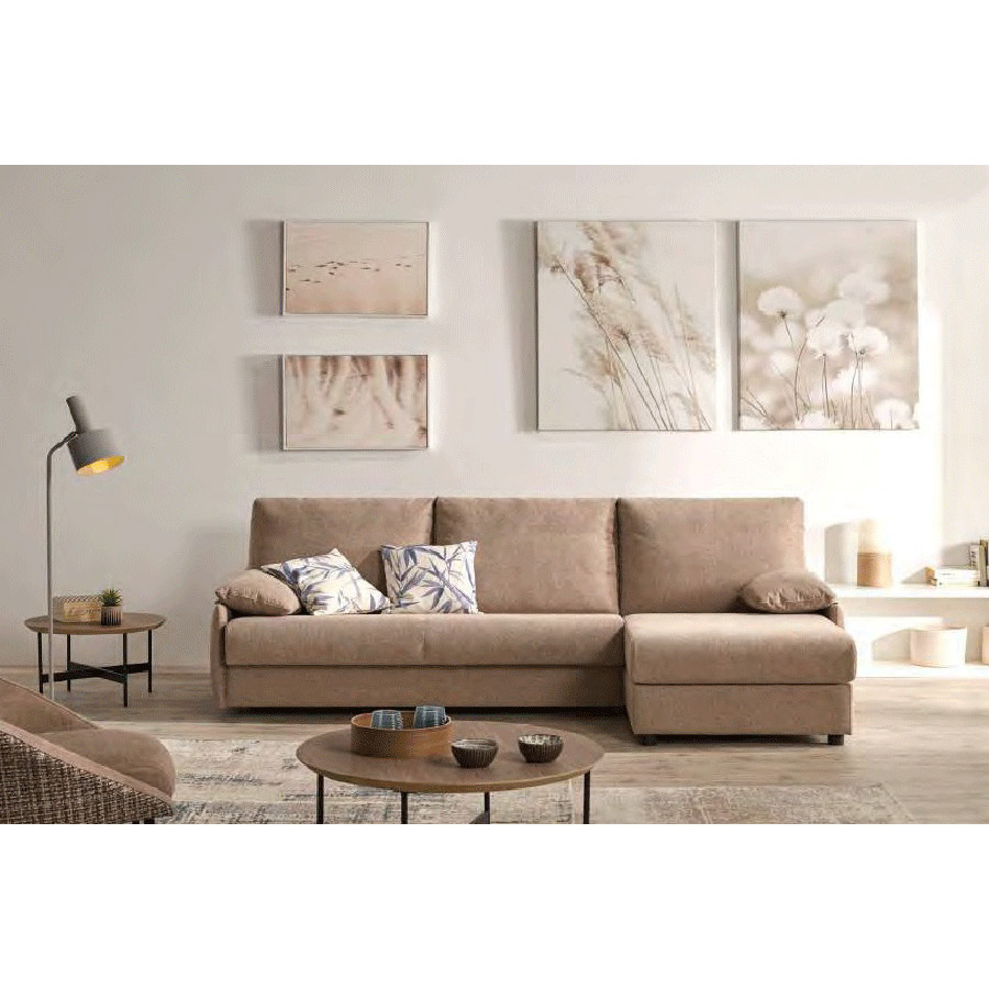 Suinta - Raven Convertible Sofa Bed with Chaise in Fabric, 140x200cm