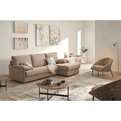 Suinta - Raven Convertible Sofa Bed with Chaise in Fabric, 140x200cm