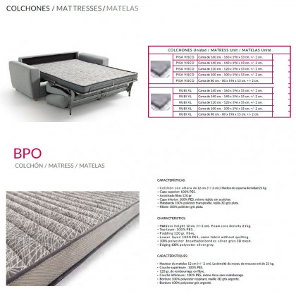 Suinta Baldo Convertible Sofa Bed - Fabric, 120x200cm