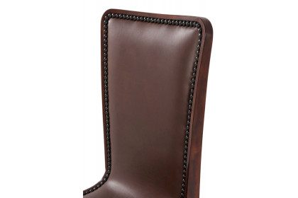 Theodore Alexander™ Leather Sling Dining Chair - Brown Finish