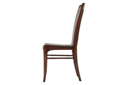 Theodore Alexander™ Leather Sling Dining Chair - Dark Brown Finish