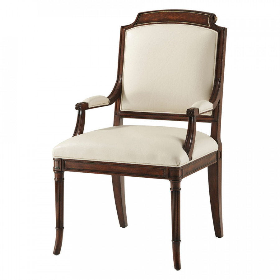 Theodore Alexander Atcombe Armchair - Milk, Leather